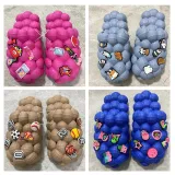 Unisex Summer Slides For Women Outdoor Open Toe Slippers Bubble Massage Litchi Sandals Brand Fashion Designer Sandals Men Clogs