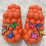 Unisex Summer Slides For Women Outdoor Open Toe Slippers Bubble Massage Litchi Sandals Brand Fashion Designer Sandals Men Clogs
