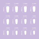 24Pcs 3D Butterfly Decor False Nail with Glitter Pearl Full Finished Fake Nail for Women Girls Sweet Style Finger Salon DIY