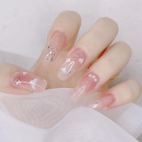 24pcs Bow Love Heart Printed Design False Nails Patch with Glue Women Manicure False Nails Patch with Glue Press On Nails Tips
