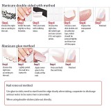 24pcs Fake Nails With Small Diamond Glue Type Long Paragraph Gradient Color Fashion Manicure Patch False Nails Press On Coffin D