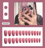 24pcs Matte Solid Color False Nail Patch Removable Mid Length Coffin Ballerina Manicure Tool False Nail Patch Detachable