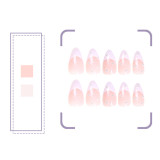 24PCS Pearl Design False Nails Pointed Head French Style white Border Full Finished Nails Piece False Nails for Women & Girls