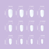 24PCS French Style Purple False Nails Long Oval Round Tip Women Girls Artificial Nails Fake Nails Removable Press on Finger Nail