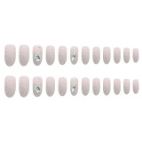 Super Shiny Rhinestones Design Fake Nail Long Pointed Head Korean Style Press on Nails Full Finished False Nails Patch Nail Art