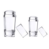 Nail Salon Silicone Transparent Nail Art Stamping Kit French Manicure Plate Stamp Polish Stencil Template Seal Stamper Scraper