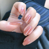 Summer Nude Pink Fake Nails Solid Color Detachable Press on Nails Coffin Head Press on Nails Art DIY Manicure False Nails 24PCS