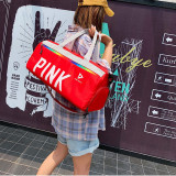 New Nylon Travel Bags PINK Waterproof Sports Fitness Bag Adjustable Gym Yoga Bag Weekend Traveling bag Bolsa Sac