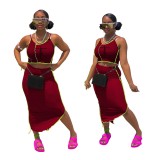 OJW030946 Multifunctional 2022 Hot Selling Women 2 Skirt Set Sexy Stylish Two Piece Summer Sets for wholesales