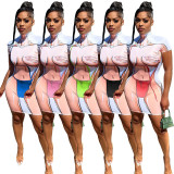 ALS287 women's clothing bikini personalized positioning printing 5-color hip dress