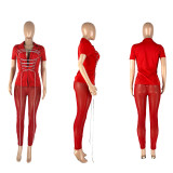 Felyn 2022 High Quality New Design 2 pcs Women Set Solid Bandage Notched Blazer and Long Pants Sexy Club Outfits