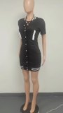 Casual Women Dress With Pocket Short Sleeve Mini Dress Streetwear Sporty Bodycon Slim Dresses For Women Vestidos