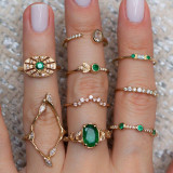 7pcs/Set Trendy Star Moon Knuckle Finger Ring Set For Women Colorful Crystal Geometric Female Wedding Rings  Boho Jewelry