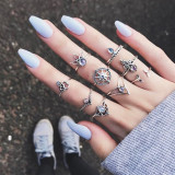 Bohemia Simple Design Geometric Finger Ring Sets For Women Snake Eye Stone Knuckle Rings Girls Fashion Jewelry