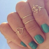12pcs/Set Fashion Elephant Knuckle Rings Set For Women Crystal Stone Feather finger Ring Female Boho Party Jewelry Gift