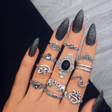 7pcs/Set Trendy Star Moon Knuckle Finger Ring Set For Women Colorful Crystal Geometric Female Wedding Rings  Boho Jewelry