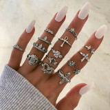 7pcs/Set Trendy Star Moon Knuckle Finger Ring Set For Women Colorful Crystal Geometric Female Wedding Rings  Boho Jewelry
