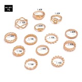 New Bohemia Evil Eye Geometric Finger Rings Set For Women vintage Knot Knuckle Joint Rings Female Trendy Jewelry
