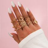 7pcs/Set Trendy Star Moon Knuckle Finger Ring Set For Women Colorful Crystal Geometric Female Wedding Rings  Boho Jewelry
