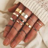 New BOHO Star Snake Knuckle Rings Set For Women Eye Flower Shape Geometric Gold Color Finger Ring Girls Fashion Party Jewelry