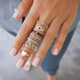 Fashion Multi-layered Finger Ring Set For Women 2022 Trendy Crystal Stone Geometric Knuckle Rings Girls Wedding Party Jewelry