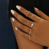 Bohemia Simple Design Geometric Finger Ring Sets For Women Snake Eye Stone Knuckle Rings Girls Fashion Jewelry