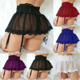 Wholesale Sexy Ladies High Waist Lace Lace Sexy Mini Skirt Garter Adjustable Four Breasted Stockings Shorts