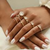 Zircon Ring Set Bohemian Fidget Ring Set Teen Girls Matching Rings for Women Anillos Jewelry Sets Bague Femme Ringen 2022