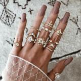 Zircon Ring Set Bohemian Fidget Ring Set Teen Girls Matching Rings for Women Anillos Jewelry Sets Bague Femme Ringen 2022