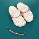 1pcs New Designer Chain CROC Charms Pearl Shoes Decaration Accessories Jibb for Croc Clogs Pendant Buckle Kids Girls Women Gifts