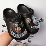 Cool Transparent Bear Croc Charms Designer DIY 3D Chain Shoe Decoration Charm for Croc Jibb Clogs Kids Boys Women Girls