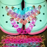 Transparent Colorful Chain Croc Charms Women Shoes Clogs Decorations Accessories Kids Jeans Set JIBZ Croc Fit Gifts Wholesale