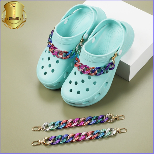 6-style Rhinestone Croc Charms Designer DIY Chain Shoes Party Decaration Accessories Jibb for Croc Clogs Kids Women Girls Gifts