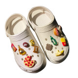 New Cartoon Dessert Pizza Croc Charms Designer DIY Shoes Decaration Accessories Buckle for JIBS Clogs Kids Boys Girls Gifts