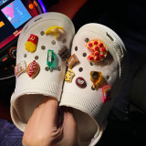New Cartoon Dessert Pizza Croc Charms Designer DIY Shoes Decaration Accessories Buckle for JIBS Clogs Kids Boys Girls Gifts