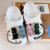 3D Doll Bears Croc Charms Designer DIY Shoes Decaration Chain Charm for Croc JIBS Clogs Hello Kids Women Girls Gifts