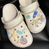 New Ocean Starfish Croc Charms Designer DIY Animal Pearl Chain Shoes Decaration Accessories for JIBS Clogs Kids Boys Girls Gifts