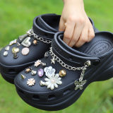 New Metal Butterfly Croc Charms Designer Pearl Flowers DIY Shoe Decoration Clogs Kids Women Girl Gifts Charm for Croc JIBS