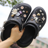 New Metal Butterfly Croc Charms Designer Pearl Flowers DIY Shoe Decoration Clogs Kids Women Girl Gifts Charm for Croc JIBS