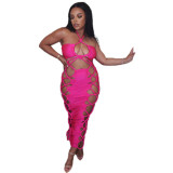 CY9293 hot sale women's dresses drawstring hollow solid color dress