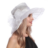 Mesh women's hats summer new Organza large-brimmed sun hats foldable anti-ultraviolet beach hats
