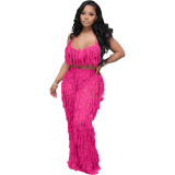perspective knitted hand hook fringed beach suit Bodysuits