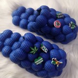 New Designer Luxury Women Platform Bubble Slides Shoes Bag Set Female Hollow Massage Slippers Men Hole Beach Sandals Shoes