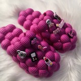 New Designer Luxury Women Platform Bubble Slides Shoes Bag Set Female Hollow Massage Slippers Men Hole Beach Sandals Shoes