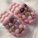 New Designer Luxury Women Platform Bubble Slides Shoes Bag Set Female Hollow Massage Slippers Men Hole Beach Sandals Shoes