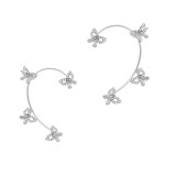 Gold Silver Color Metal Butterfly Ear Clips Without Piercing For Women Sparkling Zircon Ear Cuff Cliarrings Wedding Jewelry