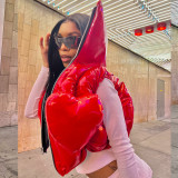 Fashion Red Bubble Vest Heart Puffer Coats