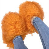 Mongolian fur slides slippers