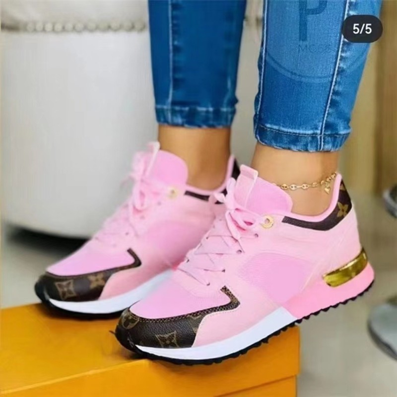 round toe casual shoes women's cross-border foreign trade large size independent station printing sports shoes single shoes metal chain bag