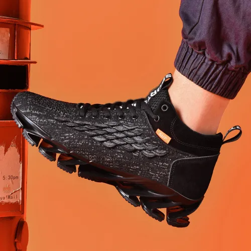 Autumn and winter new fleece warm cotton shoes cross-border large size men's sports shoes blade running shoes fish scale men's shoes wholesale
